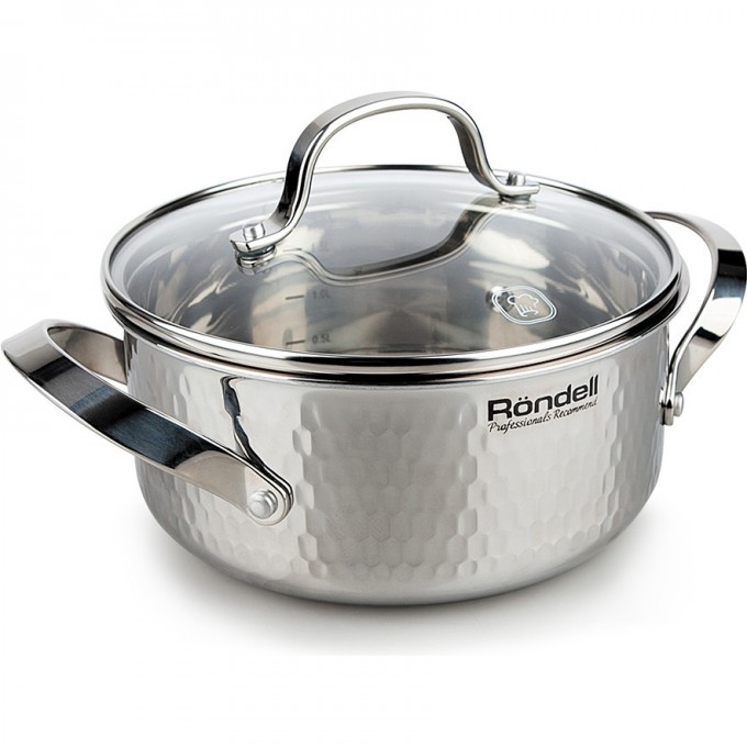 Кастрюля с крышкой RONDELL RAINDROPS 18 см, 1,9 л RDS-827 Кастрюля с крышкой RONDELL RAINDROPS 18 см, 1,9 л RDS-827