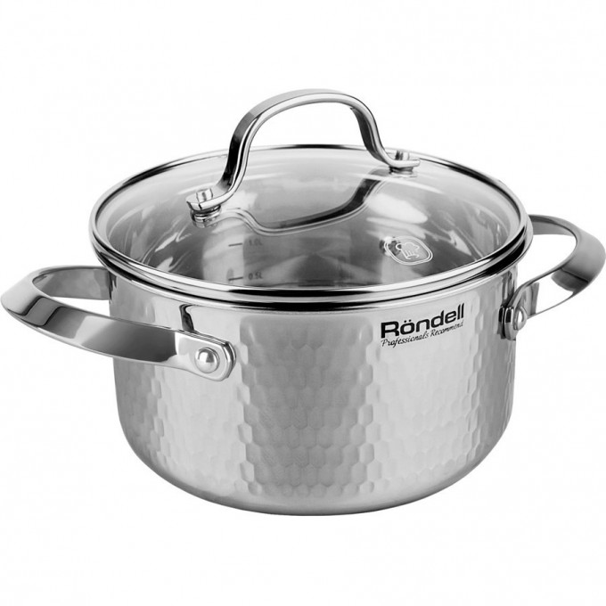 Кастрюля с крышкой RONDELL RAINDROPS 20 см, 3,2 л RDS-1294 Кастрюля с крышкой RONDELL RAINDROPS 20 см, 3,2 л RDS-1294