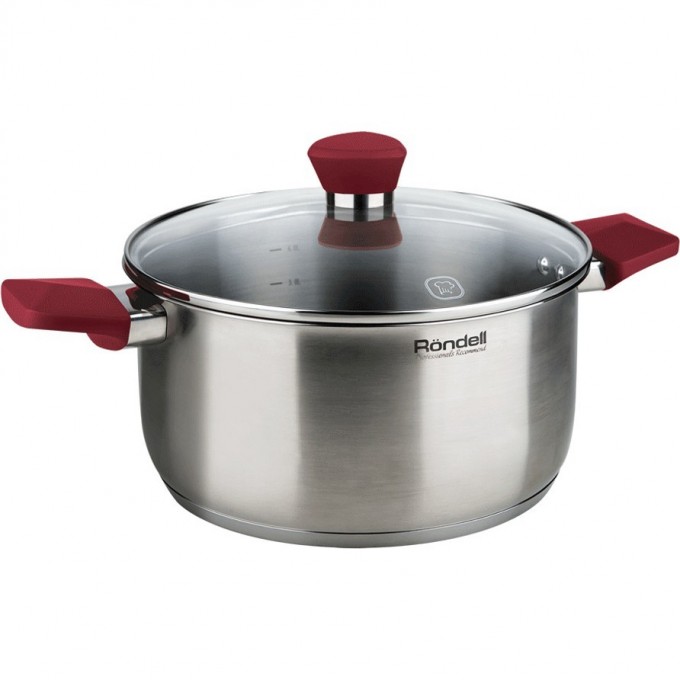 Кастрюля с крышкой RONDELL STRIKE 18 см 2,0 л красные ручки RDS-813 Кастрюля с крышкой RONDELL STRIKE 18 см 2,0 л красные ручки RDS-813