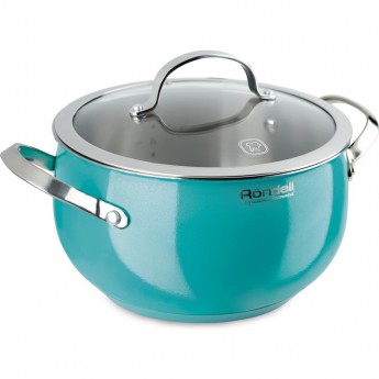 Кастрюля с крышкой RONDELL TURQUOISE 18 см, 2,8 л